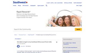 Not able to login to my Southwest RR account from ... - The ...