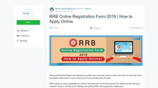 RRB Online Registration Form 2019 | How to Apply Online - EduScoop