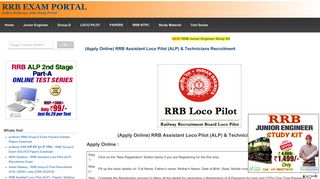 (Apply Online) RRB Assistant Loco Pilot (ALP) & Technicians ...