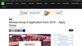 Railway Group D Application Form 2018 - Apply Online - Railway ...