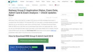 Railway Group D Application Status, Exam Date, Admit Card & Exam ...