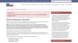 Texas RRC - Online Research Queries - Railroad Commission of Texas
