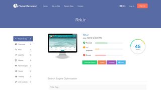Rrk.ir SEO Issues, Traffic and Optimization Tips - Flunar Reviewer