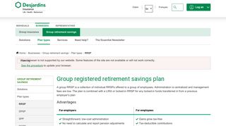Group registered retirement savings plan - DFS - Desjardins Life ...