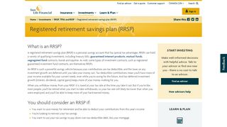 Registered Retirement Savings Plan (RRSP) | Sun Life Financial