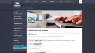 MyAdmin Online Services | Royal Roads University | Victoria, BC
