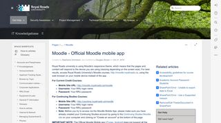 Moodle - Official Moodle mobile app - IT Knowledgebase - RRU IT ...