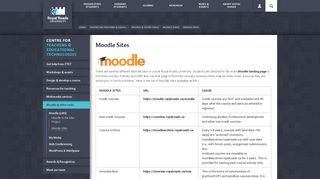 Moodle Sites | Centre for Teaching & Educational Technologies