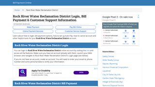 Rock River Water Reclamation District Login, Bill ... - Bill Payment Online