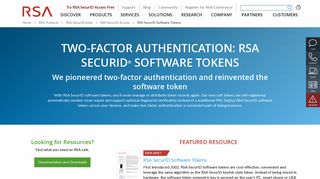 Two Factor Authentication | RSA SecurID Software Tokens