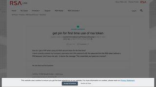 get pin for first time use of rsa token | RSA Link