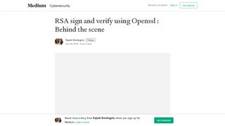 RSA sign and verify using Openssl : Behind the scene - Medium