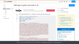 RSA sign in python and verify in JS - Stack Overflow