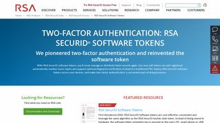 Two Factor Authentication | RSA SecurID Software Tokens
