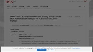 000017449 - Authentication fails and nothing ap... | RSA Link