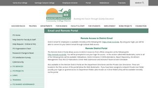 Email and Remote Portal - Rancho Santiago Community College District