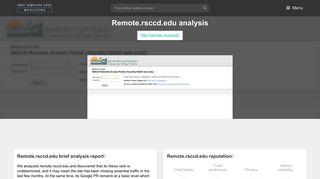 Remote RSCCD. RSCCD Remote Access Portal (Faculty/Staff use only)