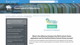Apply to RSCO Open Choice or Magnet School - CT.gov
