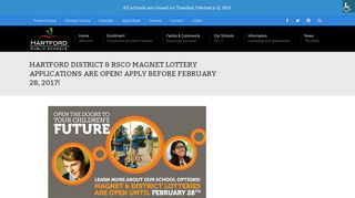 HARTFORD DISTRICT & RSCO MAGNET LOTTERY APPLICATIONS ...