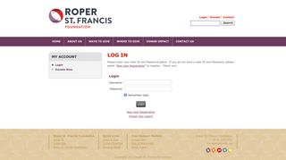 User Login - Roper St. Francis Foundation