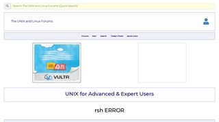 rsh ERROR - Unix.com