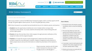 RSM Online Homework | Russian School of Mathematics