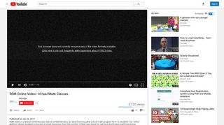 RSM Online Video - Virtual Math Classes - YouTube