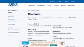 Deadlines and Tips - RSNA