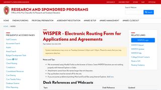 WISPER: Electronic Routing Form for Applications and Agreements ...