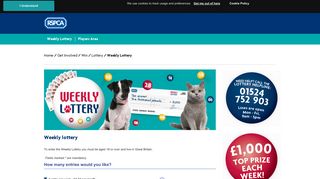 RSPCA Weekly Lottery - Royal Society for the Prevention of Cruelty to ...