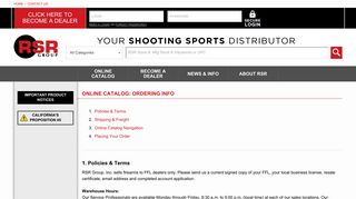Online Catalog: Ordering Info | RSRGroup.com