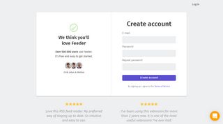 Create your account | feeder.co - RSS Feed Reader