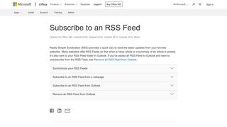 Subscribe to an RSS Feed - Outlook - Office Support - Office 365