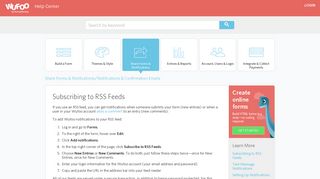 Subscribing to RSS Feeds - Wufoo Help Center
