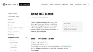 Using RSS Blocks – Squarespace Help