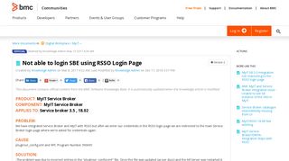 Not able to login SBE using RSSO Login Page | BMC Communities