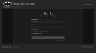 Sign In - Romanian Security Team - RST