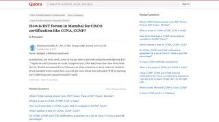 How is RST forum in Mumbai for CISCO certification like CCNA, CCNP ...