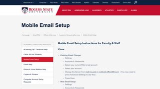 Mobile Email Setup - Rogers State University