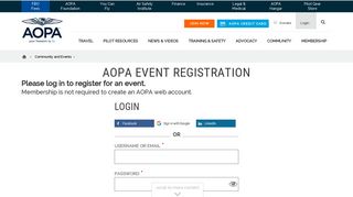Please Login to Complete RSVP - AOPA