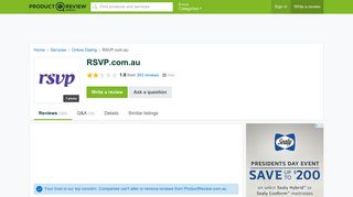 RSVP.com.au Reviews - ProductReview.com.au