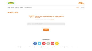 IKEA FAMILY | Member Login