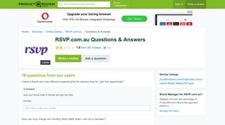 RSVP.com.au Questions & Answers - ProductReview.com.au