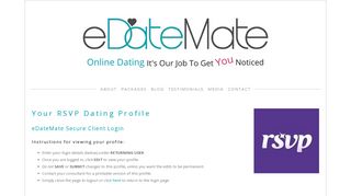 RSVP Dating Profile Client Login — Online Dating Profile Writing ...