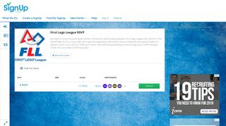 First Lego League RSVP — Signup Sheet | SignUp.com