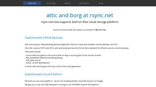 Attic and borg - rsync.net Cloud Storage for Offsite Backups
