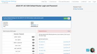 ASUS RT-AC1200 Default Router Login and Password - Clean CSS