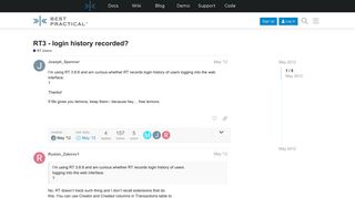 RT3 - login history recorded? - RT Users - Request Tracker ...