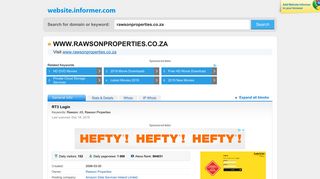 rawsonproperties.co.za at Website Informer. RT3 Login. Visit ...