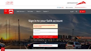 Sign in to your Salik account